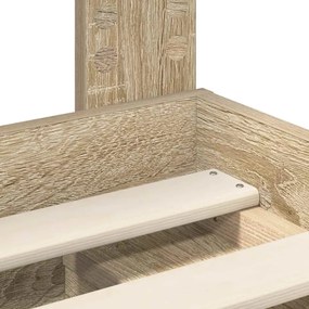 vidaXL Ágykeret matracmal Sonoma tölgy 75 x 190 cm Tömör fenyőfa