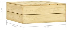 vidaXL 3 részes impregnált fenyőfa kerti társalgószett párnákkal