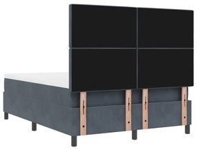 Boxspring Ágy Matraccal Sötétszürke 160x200 cm Bársony