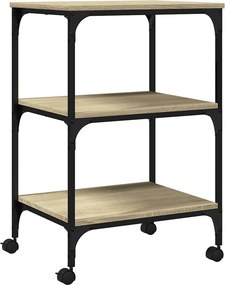vidaXL 3 szintes sonoma tölgy színű nyomtatóállvány 50 x 41 x 75 cm