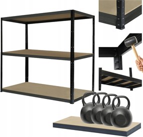 Tárolószekrény garázs fém Black Helios 106x120x45cm 3Px400kg Pl