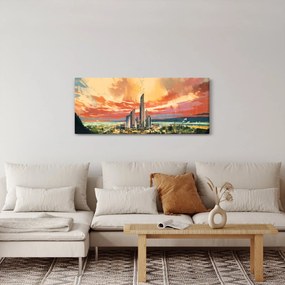 Kép - Festett város (120x50 cm)
