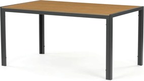 Kerti asztal 150x89 cm, fém, polywood, barna (tölgy), OAK