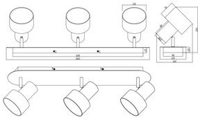 Trio - Spotlámpa WAILER 3xGU10/5W/230V fekete