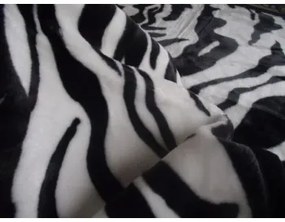 Flóra Zebra mintás Pléd Ágytakaró 150 x 200 cm Fekete Fehér