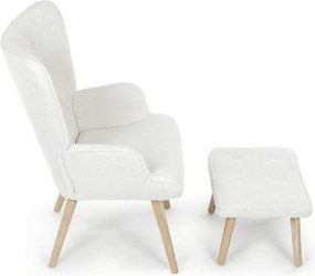 Relaxační křeslo, bílá, látka bouclé, AK-319 WT2