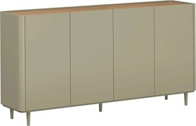 Elivo négyajtós komód lábakon 200 cm - eukaliptusz / baltic dune tölgy