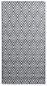 fekete-fehér ARAKIL PP kültéri szőnyeg 80 x 150 cm