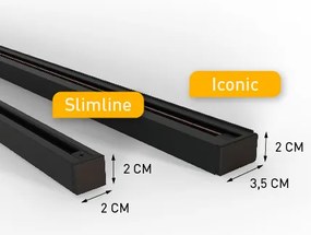 Modern sínrendszer 6 spotlámpával és 4 függőlámpa beépítéssel bézs és fekete színben, 1 fázisú - Slimline Uzzy Keno