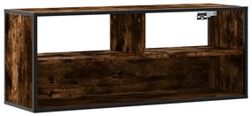 füstös tölgy színű szerelt fa és fém TV-szekrény 100x31x39,5 cm