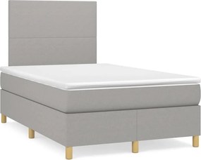 vidaXL világosszürke szövet rugós ágy matraccal 120 x 200 cm