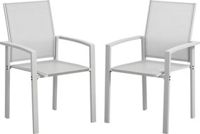 Outsunny 2 db Összecsukható Kerti Szék Karfákkal, Kültéri Étkezőszék Alumíniumból és Vízálló Textilből, Teraszra, Erkélyre, Udvarra és Belső Terekbe,