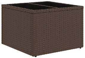 9 Részes Kerti Sofa Készlet Párnákkal Barna Polirattan, 2-Fős Kerti Sofa Párnákkal Barna Polirattan