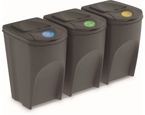 Szemeteskuka Prosperplast SORTIBOX 3 x 35 L szürke