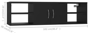 fekete szerelt fa fali polc 102 x 30 x 29 cm