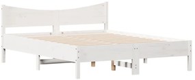 fehér tömör fenyőfa ágy matrac nélkül 150 x 200 cm