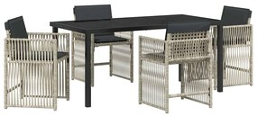 vidaXL Kert étkező szett 5 pcs Világosszürke Porszórt acél
