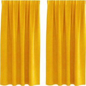 vidaXL Sötétítő függönyök 2 pcs Mustár sárga 140 x 175 cm Bársony