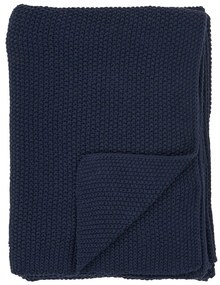 Sötétkék újrahasznosított pamut takaró 130x170 cm Santos – House Nordic