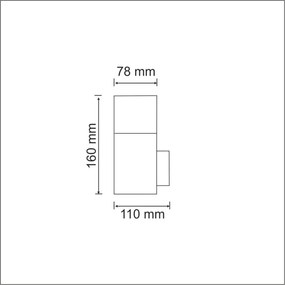 Polux NEW YORK 304612 Fali lámpa 1x12W/E27 IP44