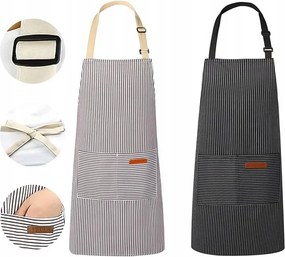 2 db-os Konyhai Kötény Szett Fekete Gasztronómia Zseb