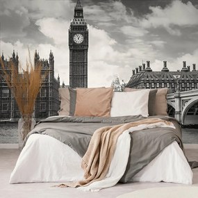 Öntapadó fotótapéta Big Ben Londonban fekete fehérben