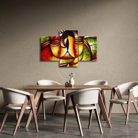 Kép - olajfestmény, absztrakt arcok (90x60 cm)