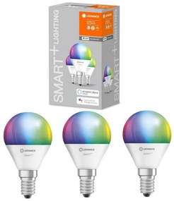 SET 3x LED RGBW szabályozható izzó SMART + E14 / 5W / 230V 2700K-6500K - Ledvance