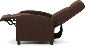 Polohovací křeslo, hnědá, látka, TV-W3397 BR2