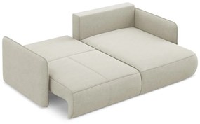 Krémszínű kinyitható-tárolóhelyes sarokkanapé (jobb oldali) Nanea – Makamii