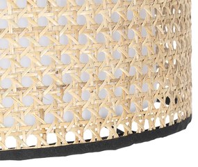 Rusztikus állólámpa fekete rattán búrával - Kata