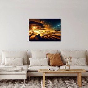 Üveg kép - Pihenő oroszlánok (70x50 cm)