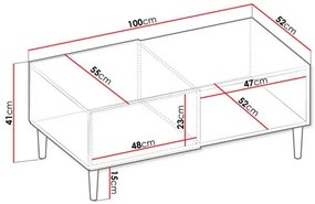 Dohányzóasztal Sarlana 1K (fekete) . 1103753