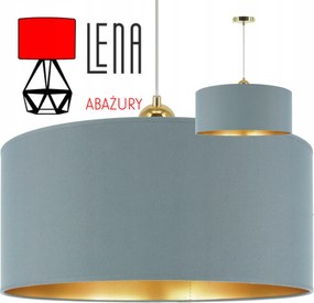 Modern mennyezeti függőlámpa, szürke lámpaernyő arany fóliával, 40 cm, Újdonság