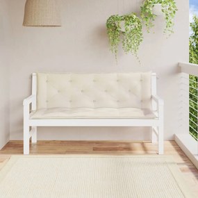 2 db krémfehér oxford szövet kerti padpárna 150 x 50 x 7 cm