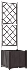 Trellis-es virágcserép Barna 40x40x143 cm