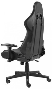 szürke PVC forgó gamer szék
