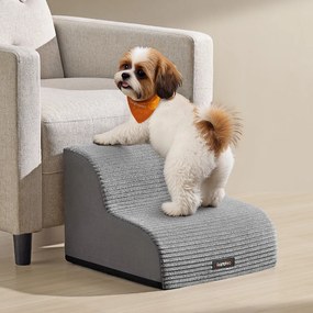 2 lépcsős kutyalépcső ágyhoz, vízálló, csúszásmentes, mosható huzattal – szürke