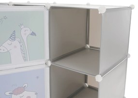 Gyerek moduláris szekrény, szürke/gyerek minta, HAKON