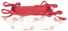 Kenyérkosár 35x35cm pamut,Red Bicycle