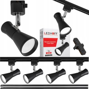 LED-es sínre szerelhető spotlámpa szett GU10 x4 Sínkábel 2x 1m fekete