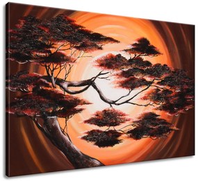 Gario Kézzel festett kép Fa naplementekor Méret: 100 x 70 cm