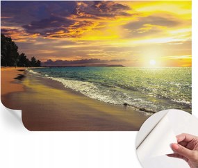 Matt öntapadós fotótapéta Falra Tengerpart naplementekor 152x104 cm