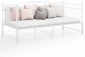 Fehér fém kihúzható kanapéágykeret 90 x 200 cm