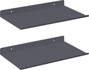 vidaXL Lebegő polc 2 pcs Antracit 30 x 18 x 2,5 cm Acél