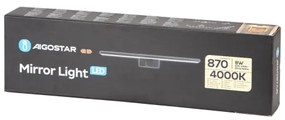 Aigostar - LED fürdőszobai tükörvilágítás LED/8W/230V 4000K 40 cm IP44 fekete