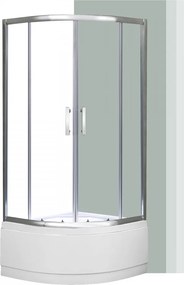 Spirit Deep 90x90 cm-es íves zuhanykabin, mélytálcával