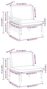 Kerti Kanapé Szett 5 pcs Antracitszürke Acél