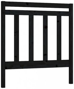 fekete tömör fenyőfa ágy fejtámla 81 x 4 x 100 cm