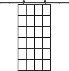 vidaXL tolóajtó vasalatokkal 102x205 cm ESG üveg&alumínium